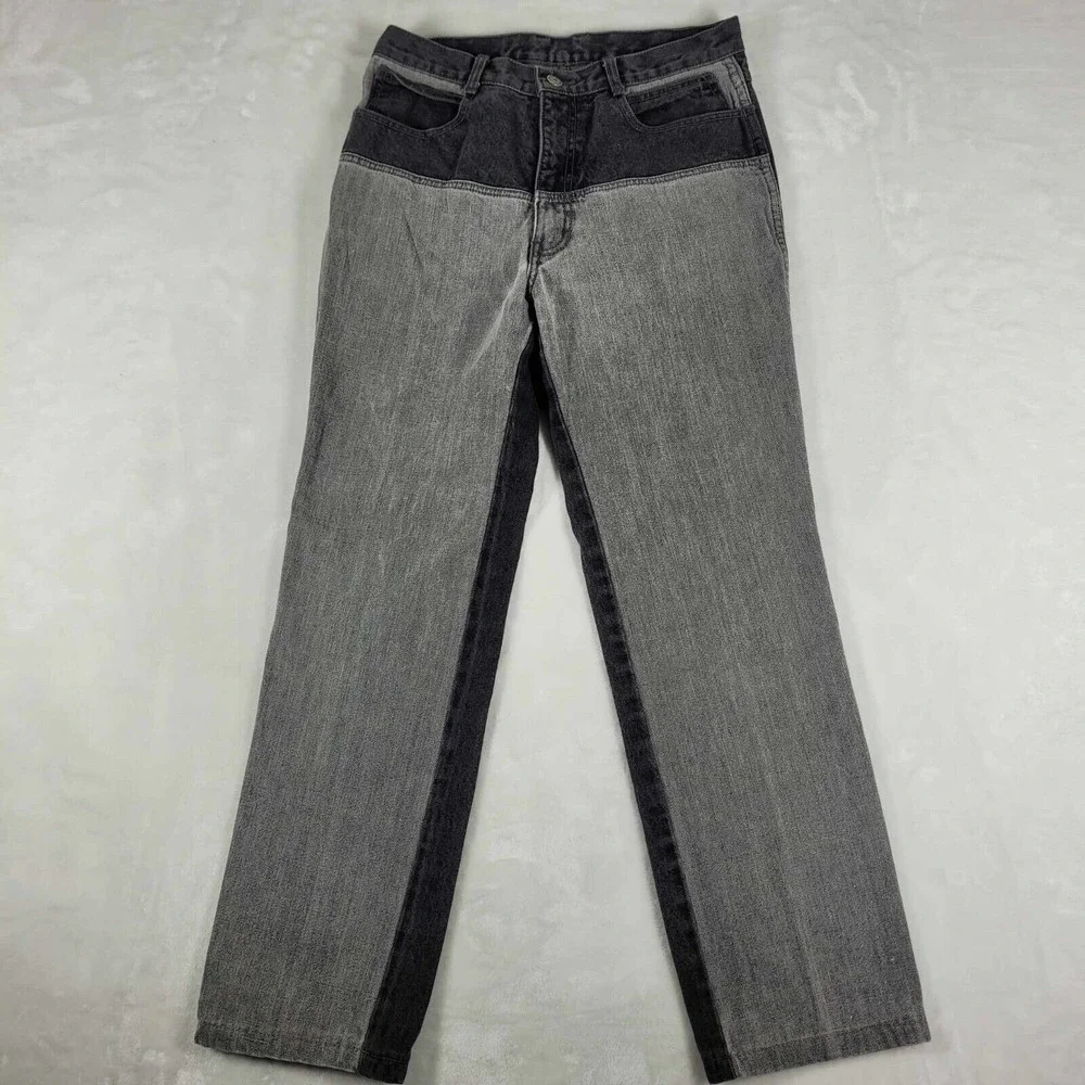 Vintage Sergio Valente Jeans Men's 29x28 Black Gray Western Pants Made in Taiwan